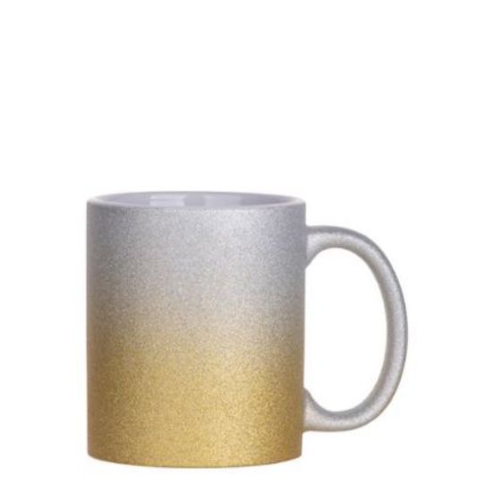 Εικόνα της MUG 11oz (GLITTER) SILVER+GOLD gradient