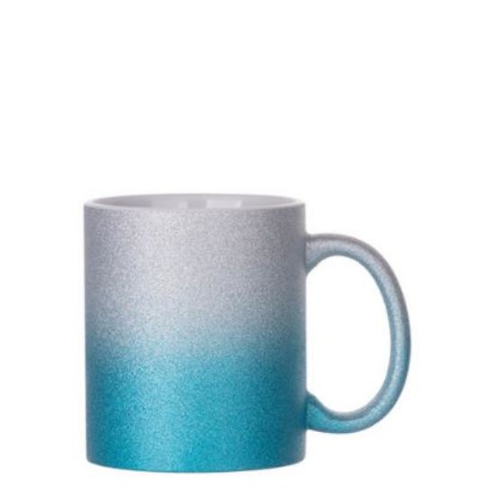 Εικόνα της MUG 11oz (GLITTER) SILVER+BLUE gradient