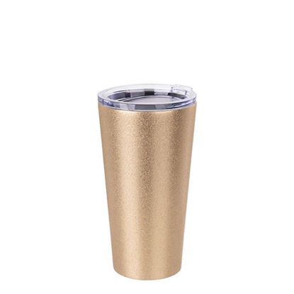 Εικόνα της Tumbler 16oz - GOLD GLITTER with Clear Cup