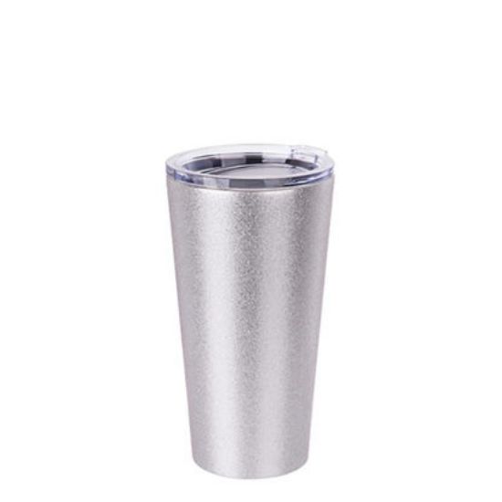 Εικόνα της Tumbler 16oz - SILVER GLITTER with Clear Cup