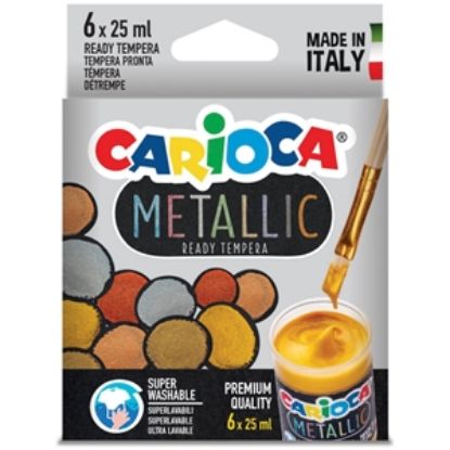 Εικόνα της ΤΕΜΠΕΡΕΣ CARIOCA METALIC ΣΕΤ 6ΧΡΩΜ χ 25ml (35gr)