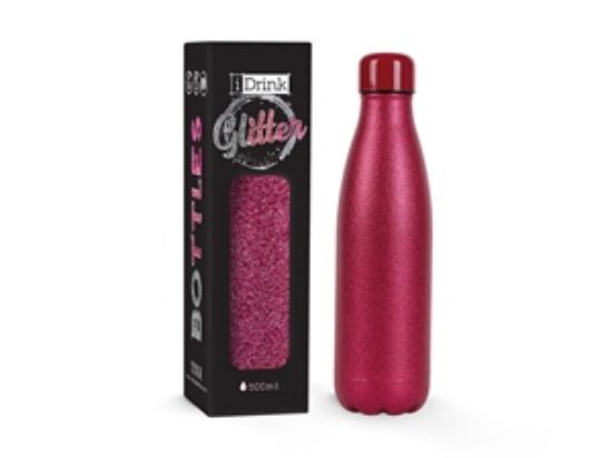 Εικόνα της ΠΑΓΟΥΡΙ i DRINK ID0032 THERM BOTTLE 500ml GLITTER PINK