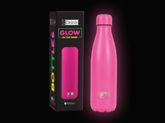 Εικόνα της ΠΑΓΟΥΡΙ i DRINK ID0043 THERM BOTTLE 500ml GLOW IN THE DARK PINK