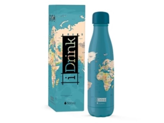 Εικόνα της ΠΑΓΟΥΡΙ i DRINK ID0092 THERM BOTTLE 500ml BLUE MAP