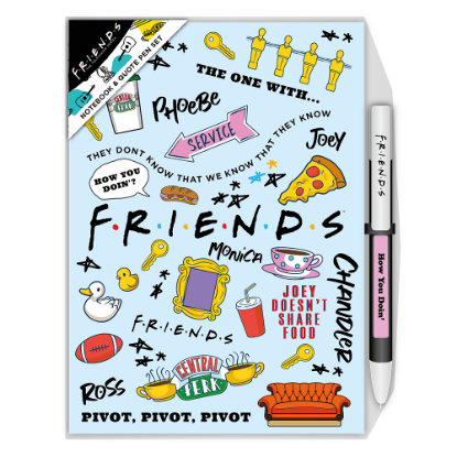 Εικόνα της Friends Notebook and Quote Pen Set – Blue Icon