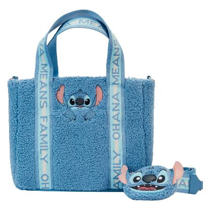 Εικόνα της Loungefly Disney Stitch plush tote bag with coin bag