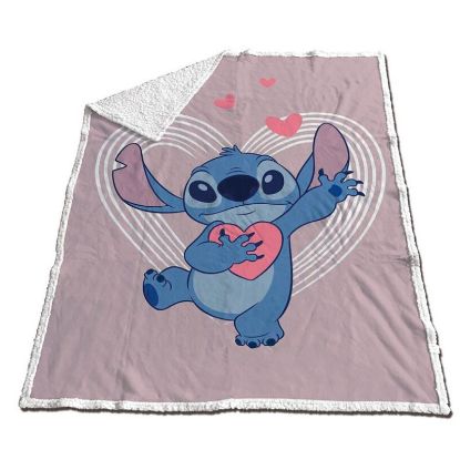 Εικόνα της Disney Stitch coral sherpa blanket 130x170cm