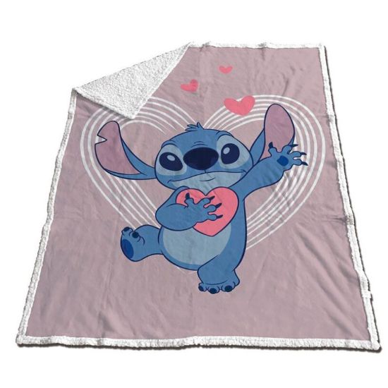 Εικόνα της Disney Stitch coral sherpa blanket 130x170cm