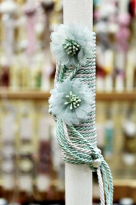 Εικόνα της Πασχαλινή λαμπάδα 23Δ13 Λουλούδι 0516144 πετρόλ 25x2.5