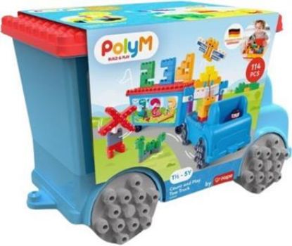 Εικόνα της Hape PolyM Σετ Κατασκευών Παίζω & Μετράω Tow Truck 114Τμχ