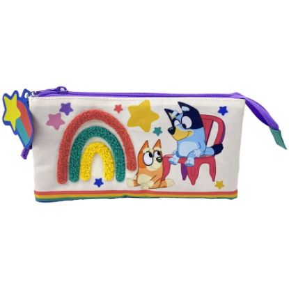 Εικόνα της Bluey Rainbow triple pencil case