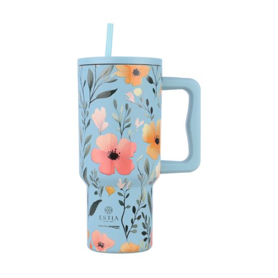 Εικόνα της ΘΕΡΜΟΣ STRAW TUMBLER XL SAVE THE AEGEAN 900ml SKY GARDEN