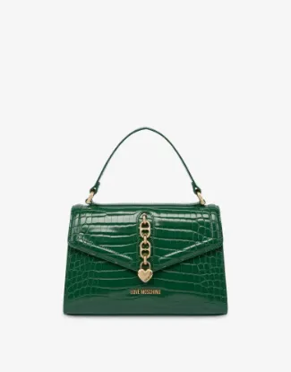 Εικόνα της BORSA SHINY CROCO PU GREEN Women - OS