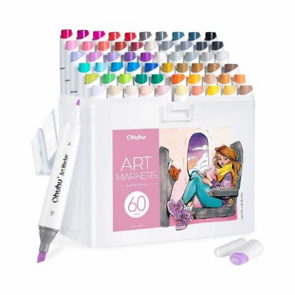 Εικόνα της Ohuhu Kaala Alcohol Art Markers Σετ 60 Χρωμάτων Chisel & Fine
