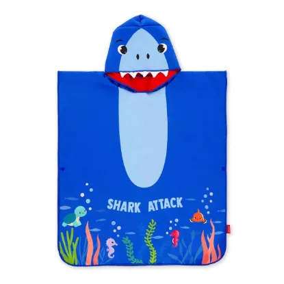 Εικόνα της Towelling Poncho For Kids - Kids Poncho SHARK
