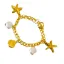 Εικόνα της Βραχιόλι χρυσό ατσάλι με κοχύλια και αστερίες
