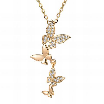 Εικόνα της "Butterflies" Necklace, 18K Gold Plated Steel
