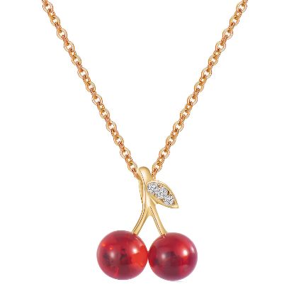Εικόνα της "Cherry" Necklace, 18K Gold Plated Steel