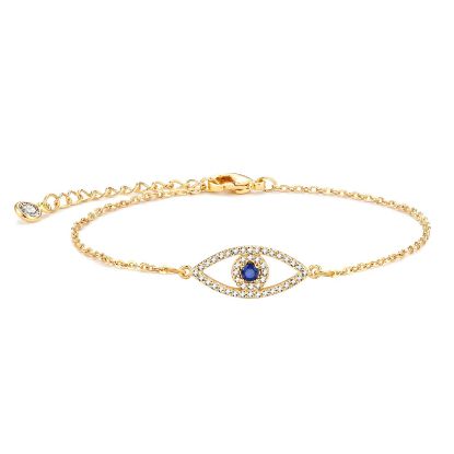 Εικόνα της "Evil Eye" Bracelet, 18K Gold Plated Steel