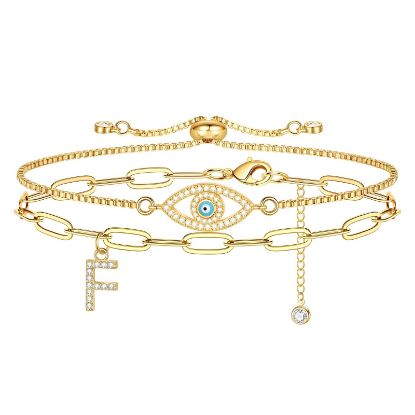 Εικόνα της "Evil Eye" Bracelet, 18K Gold Plated Steel