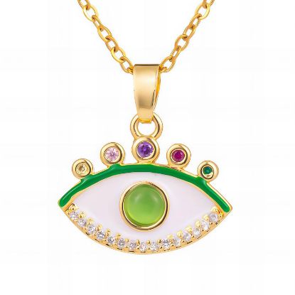 Εικόνα της "Evil Eye" Necklace, 18K Gold Plated Steel