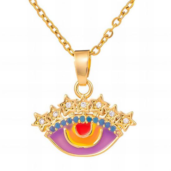 Εικόνα της "Evil Eye" Necklace, 18K Gold Plated Steel