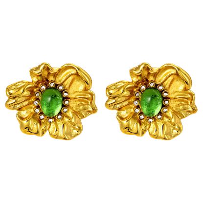 Εικόνα της "Flowers" Earrings, 18K Gold Plated Steel