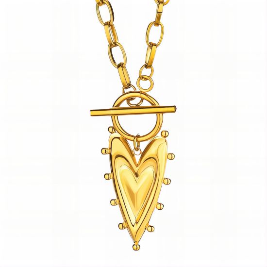 Εικόνα της "Heart" Necklace, 18K Gold Plated Steel