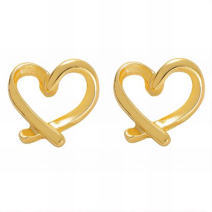 Εικόνα της "Hearts" Earrings, 18K Gold Plated Steel