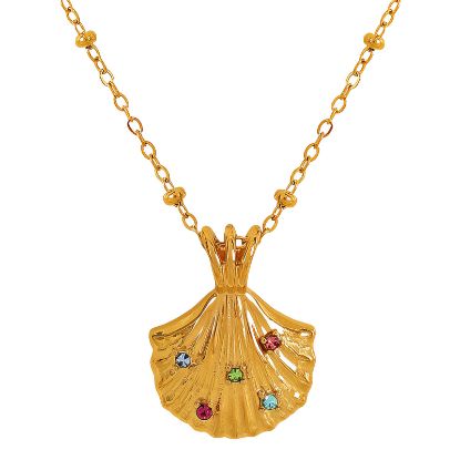 Εικόνα της "Seashell" Necklace, 18K Gold Plated Steel