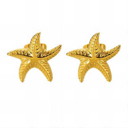 Εικόνα της "Starfishes" Earrings, 18K Gold Plated Steel