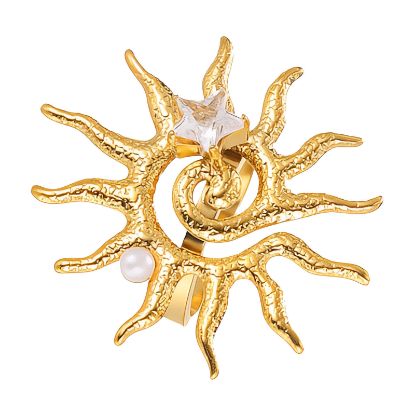 Εικόνα της "Sun" Ring, 18K Gold Plated Steel