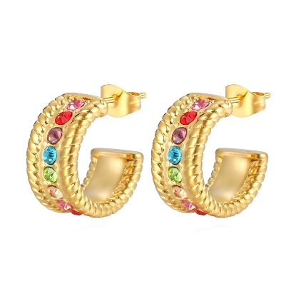 Εικόνα της Earrings, 18K Gold Plated Steel