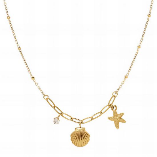 Εικόνα της Necklace, 18K Gold Plated Steel