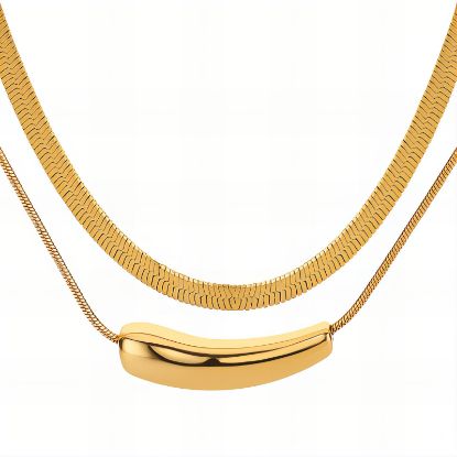 Εικόνα της Necklace, 18K Gold Plated Steel