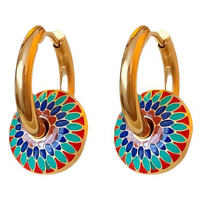 Εικόνα της Earrings, 18K Gold Plated Steel