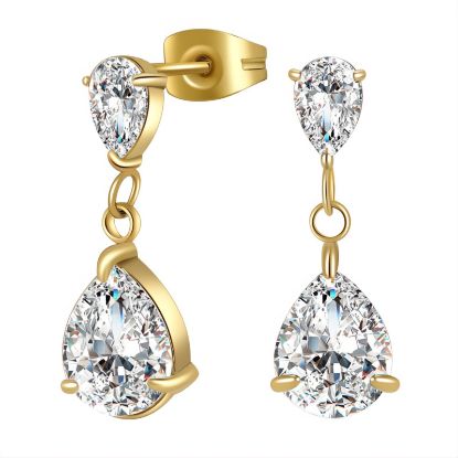 Εικόνα της Earrings, 18K Gold Plated Steel