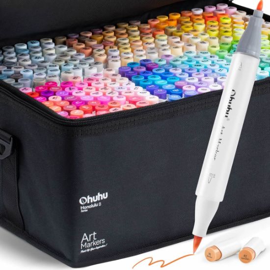 Εικόνα της Ohuhu Honolulu B Alcohol Art Markers Σετ 320 Χρωμάτων Brush & Fine