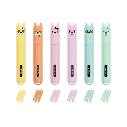 Εικόνα της Set of 6 Mini Pastel Highlighters - Teddy's Style