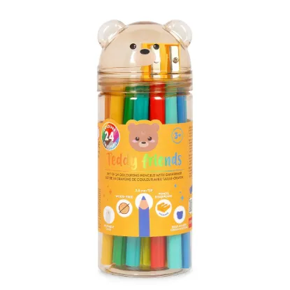 Εικόνα της Set of 24 Colouring Pencil with Sharpener - Teddy Friends