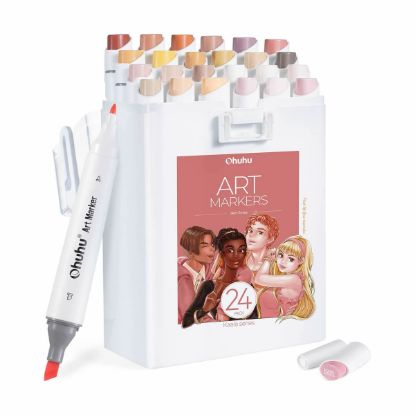 Εικόνα της Ohuhu Kaala Alcohol Art Markers Σετ 24 Skin Tones Chisel & Fine