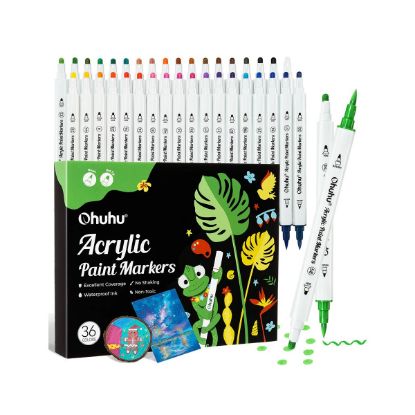 Εικόνα της Ohuhu Acrylic Paint Markers Cotton-core Σετ 36 Ακρυλικών Μαρκαδόρων Brush & Dot