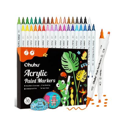Εικόνα της Ohuhu Acrylic Paint Markers Cotton-core Σετ 36 Ακρυλικών Μαρκαδόρων Fine & Dot