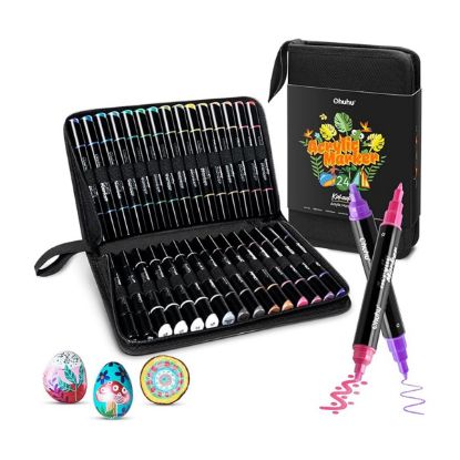 Εικόνα της Ohuhu Σετ 30 Ανεξίτηλων Ακρυλικών Μαρκαδόρων Διπλής Μύτης - Μεταλλικά Χρώματα