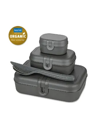 Εικόνα της KOZIOL LUNCH BOX SET + CUTLERY SET PASCAL READY NATURE ASH GREY (ΣΕΤ ΦΑΓΗΤΟΥ)