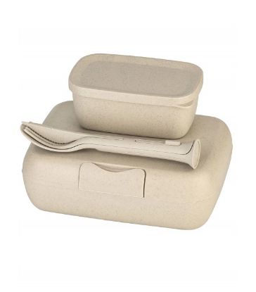 Εικόνα της ΦΑΓΗΤΟΔΟΧΕΙΟ ΣΕΤ 2 ΤΕΜΑΧΙΑ + ΣΕΤ ΜΑΧΑΙΡΟΠΗΡΟΥΝΩΝ KOZIOL CANDY READY - NATURE DES