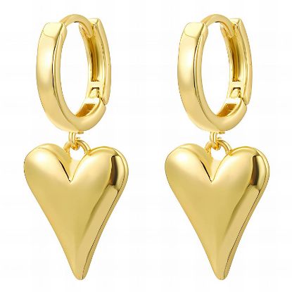 Εικόνα της "Hearts" Earrings, 18K Gold Plated Steel
