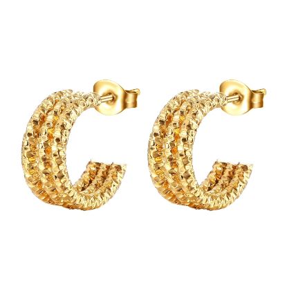 Εικόνα της Earrings, 18K Gold Plated Steel