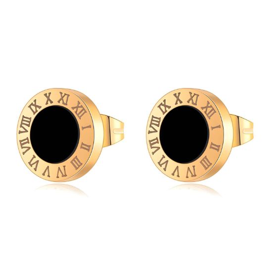 Εικόνα της Earrings, 18K Gold Plated Steel
