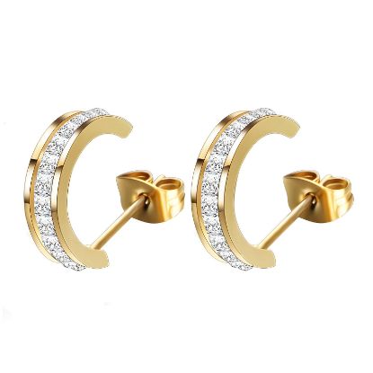 Εικόνα της Earrings, 18K Gold Plated Steel